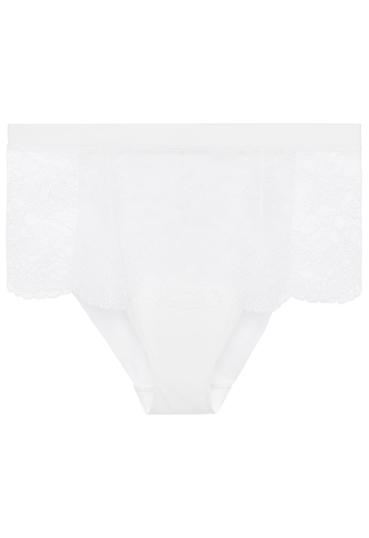 White Leavers lace high-waisted brief
