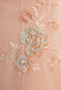 Nude Babydoll in Silk Georgette and Embroidered Tulle