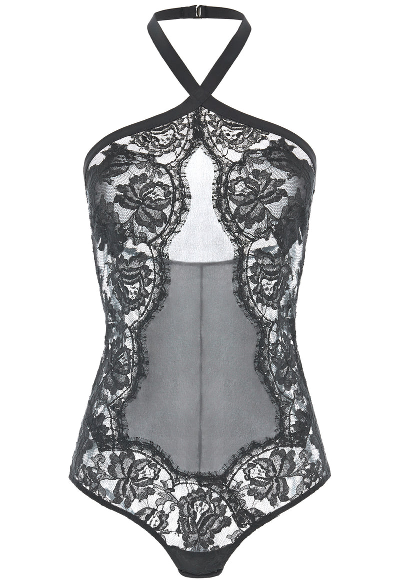 Dark-gray lace bodysuit