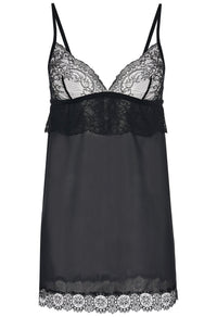 Black Leavers lace slip