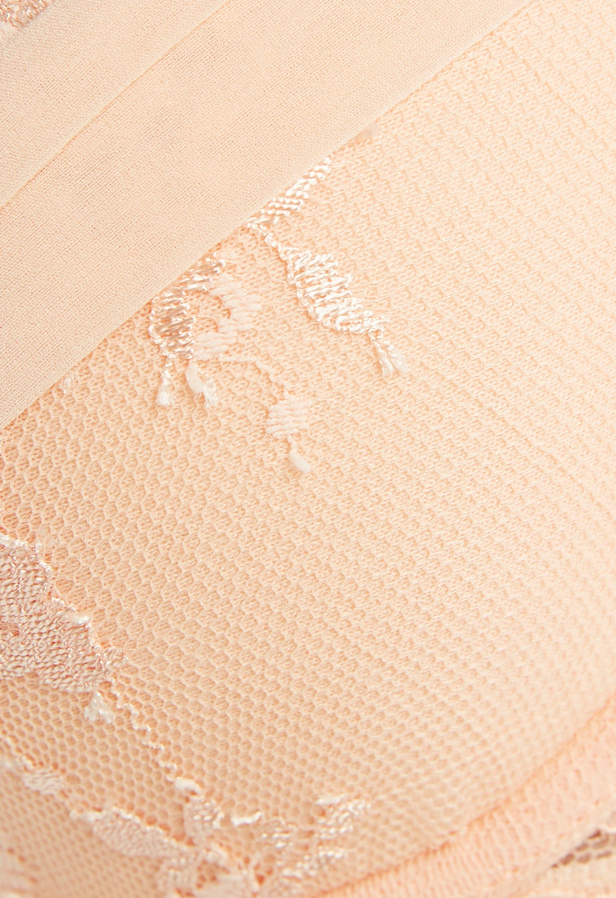 Peach Push up Bra in Leavers Lace and Silk Georgette