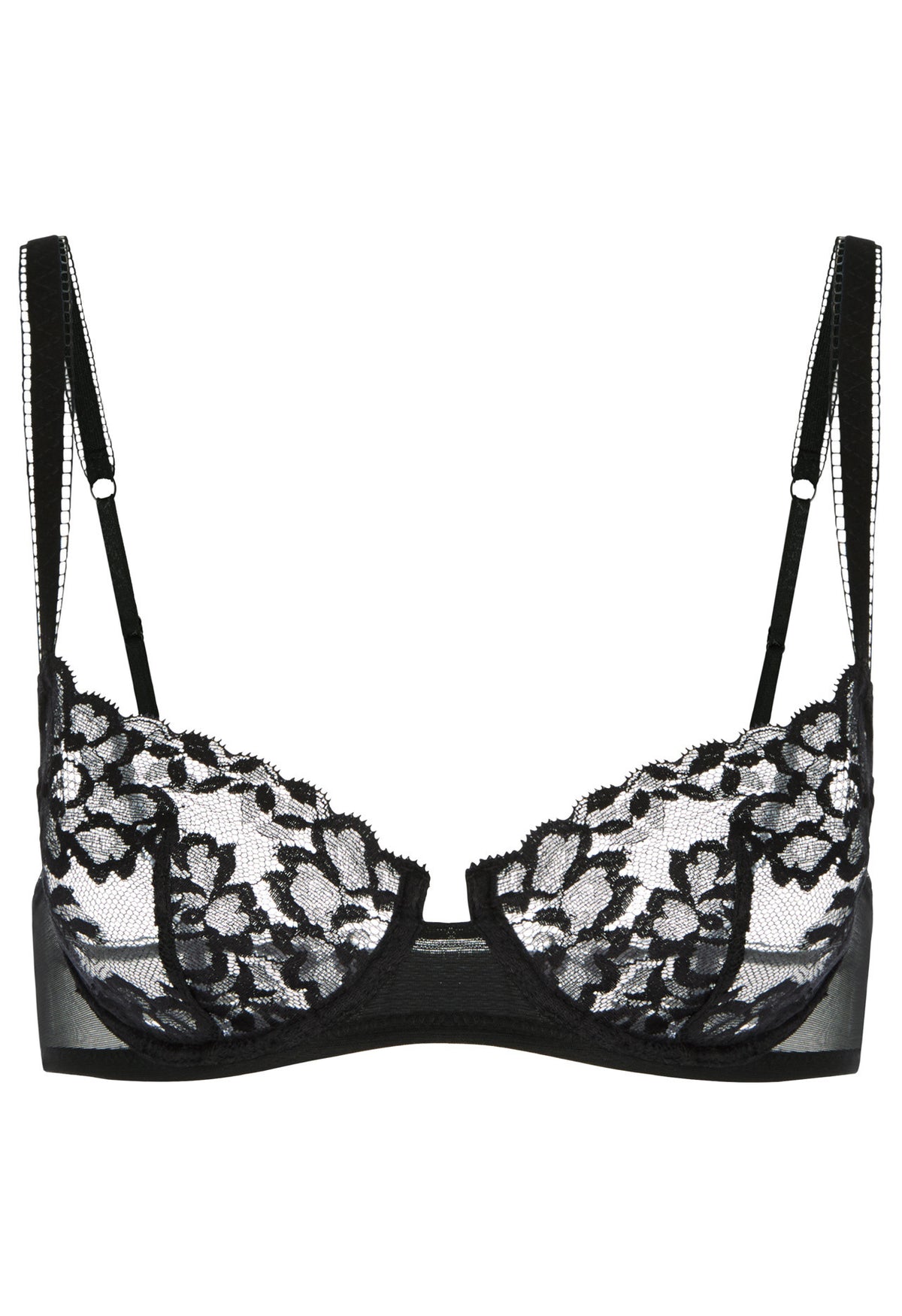Leavers Lace Underwired Balconette Bra in Off-White
