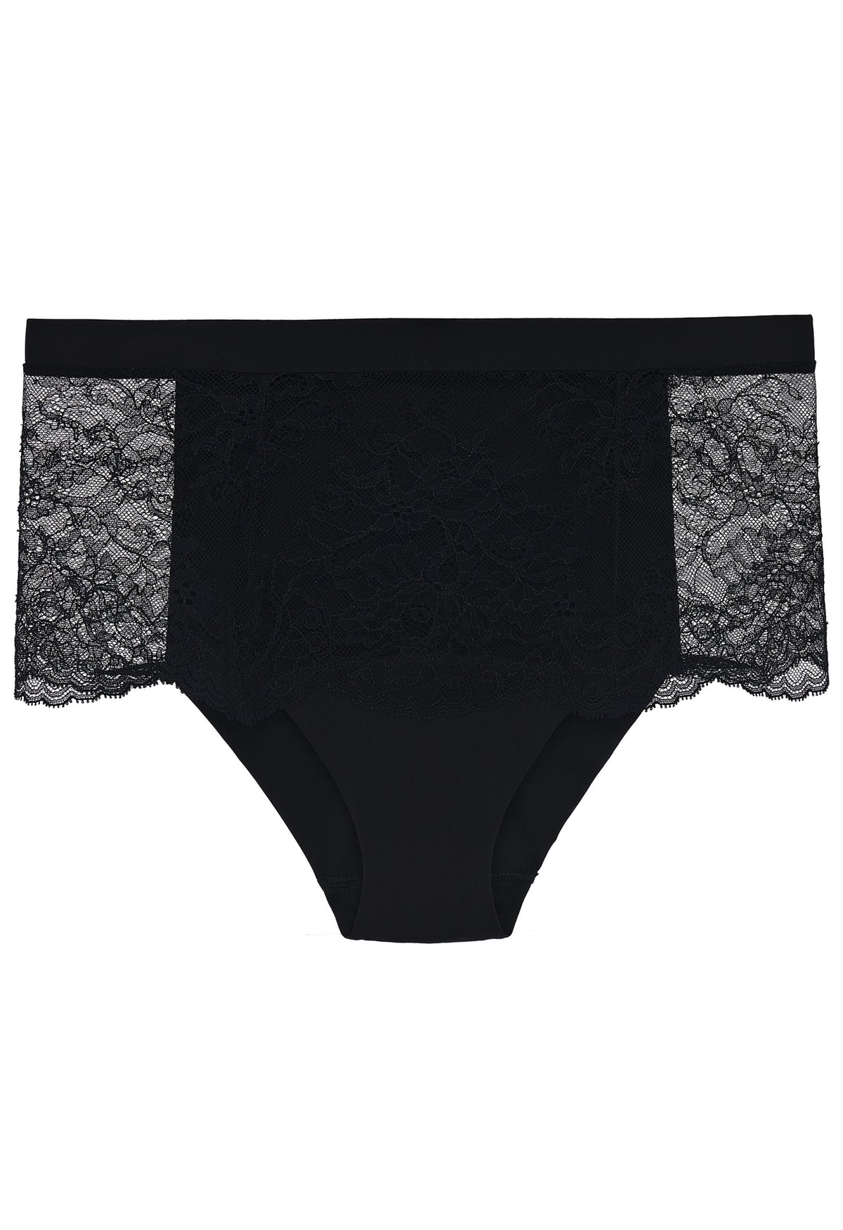 Black Leavers lace high-waisted brief – Vantage - Clean